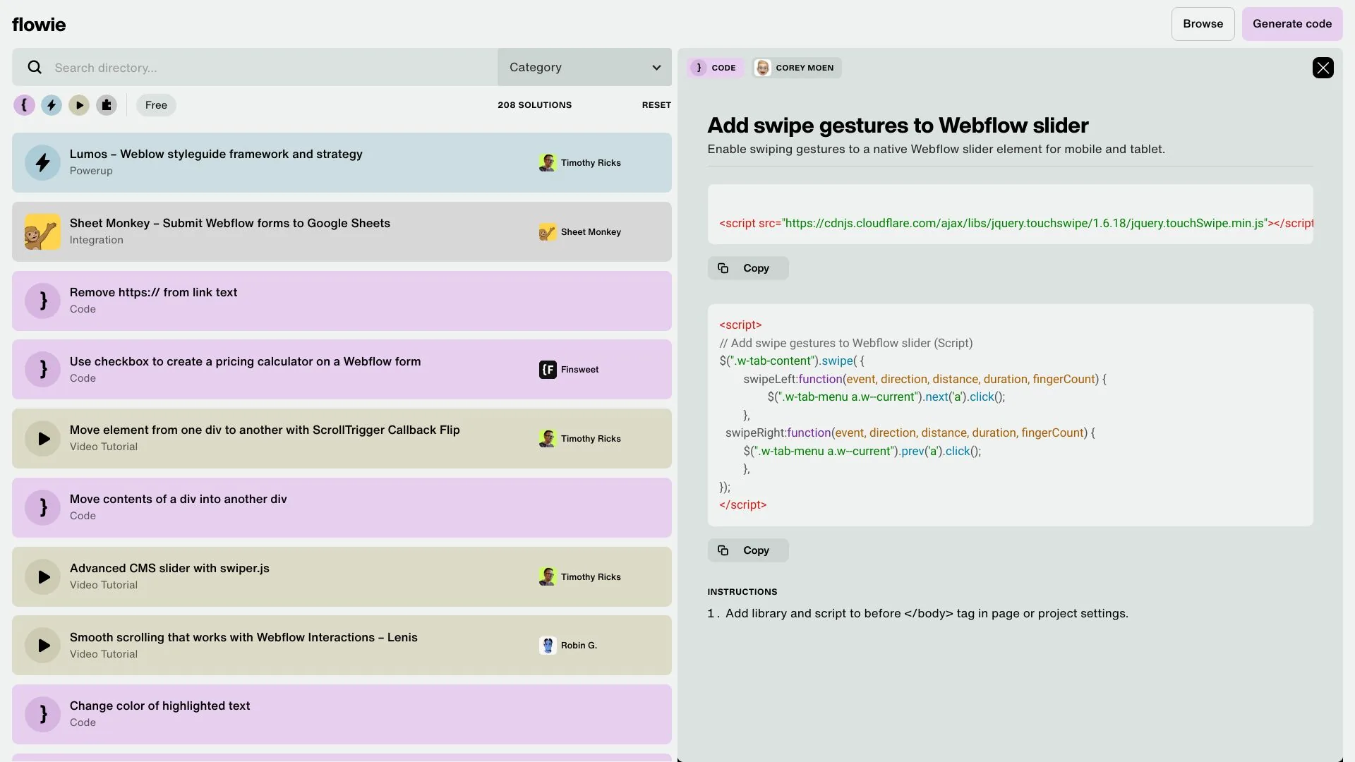Flowie – 自定义Webflow解决方案 screenshot