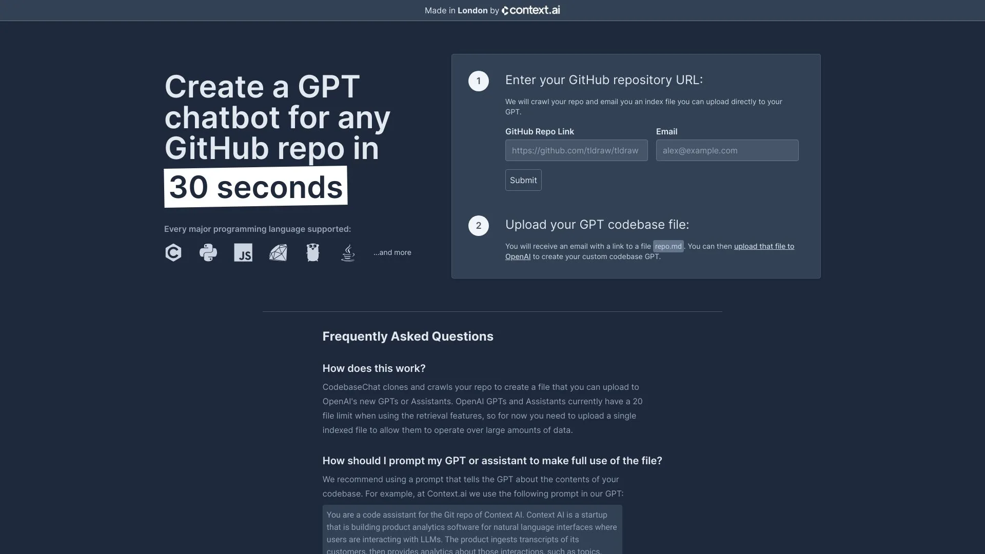 CodebaseChat screenshot
