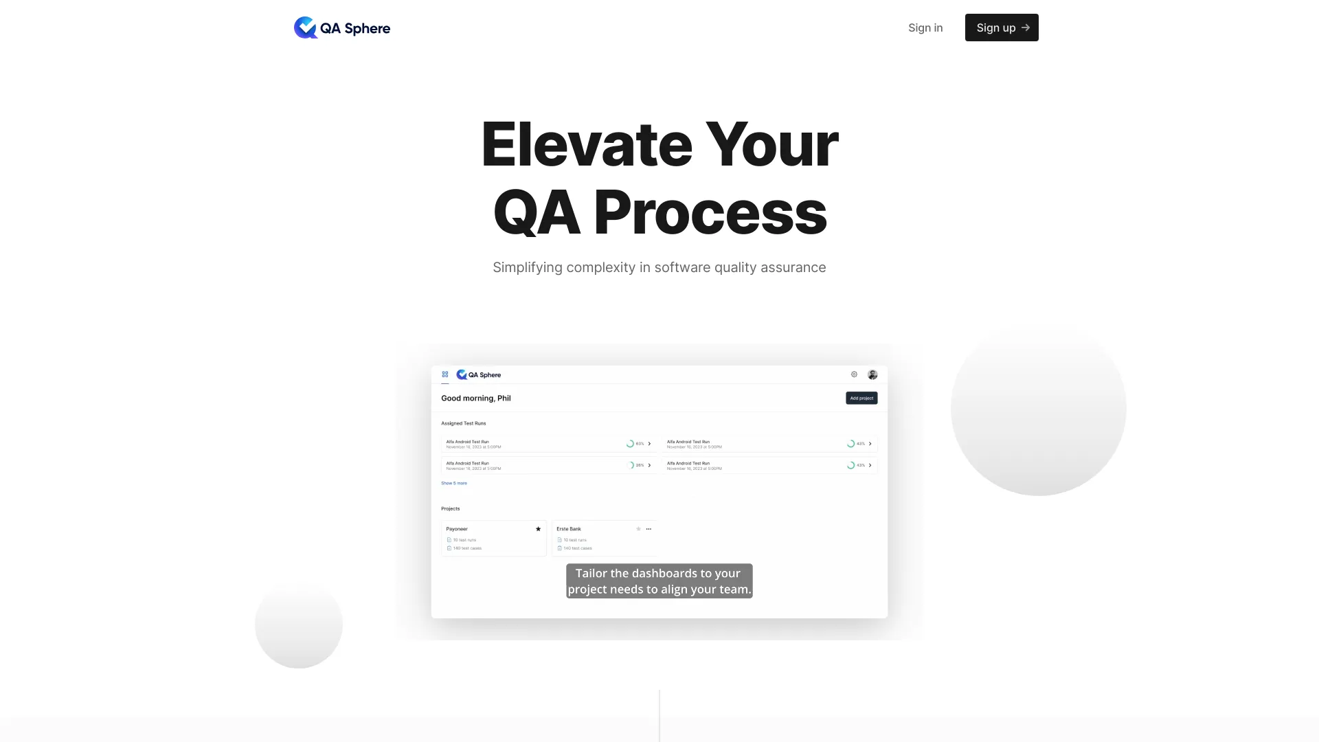 QA Sphere screenshot