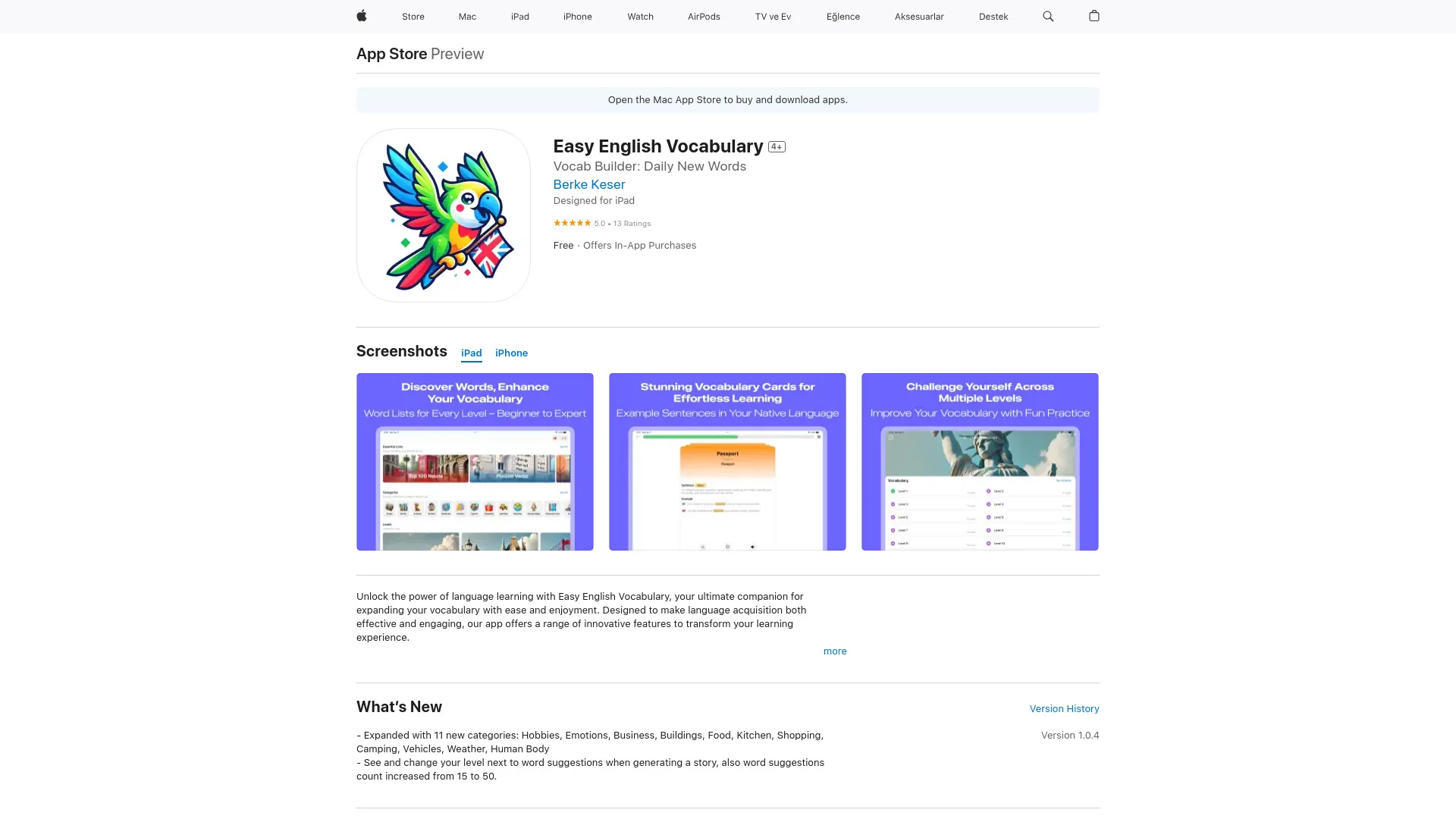 Easy English Vocabulary screenshot