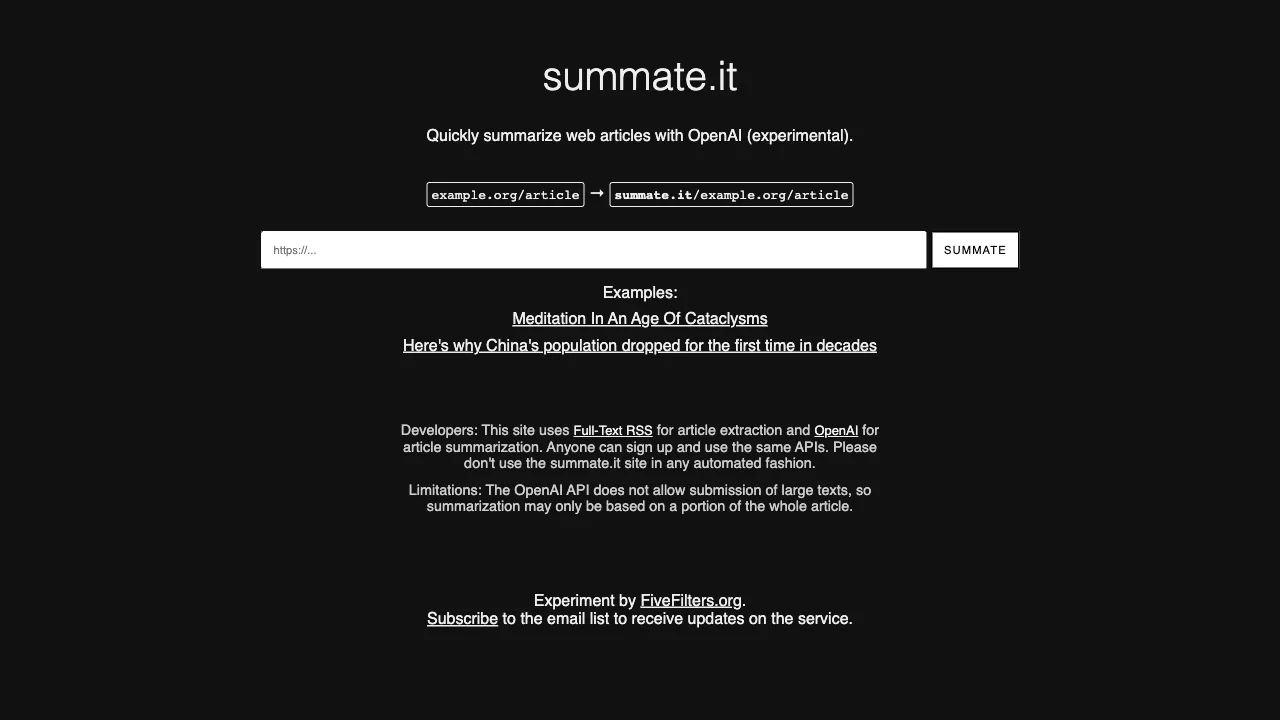 Summate.it screenshot