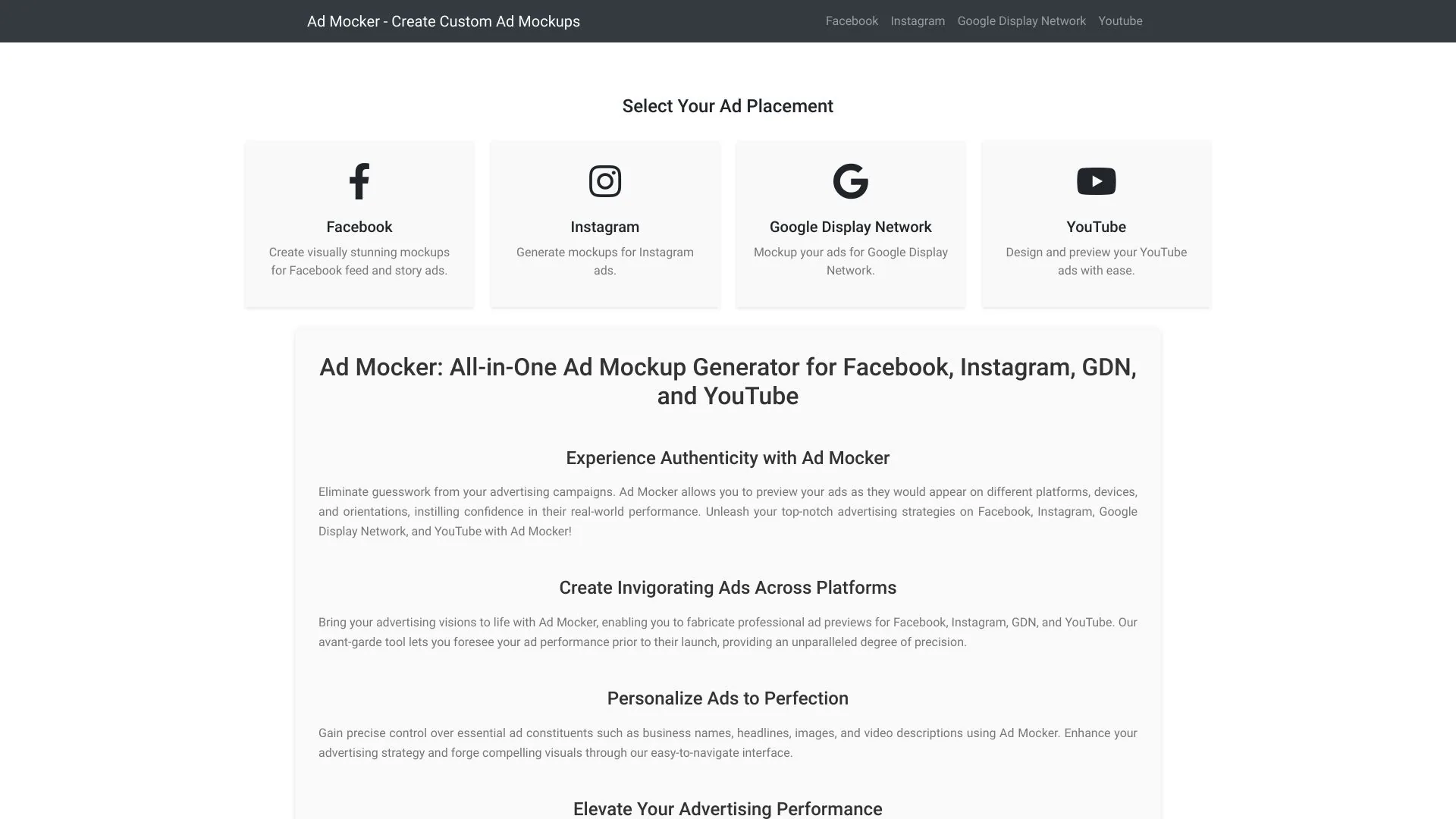 Ad Mockup Generator screenshot