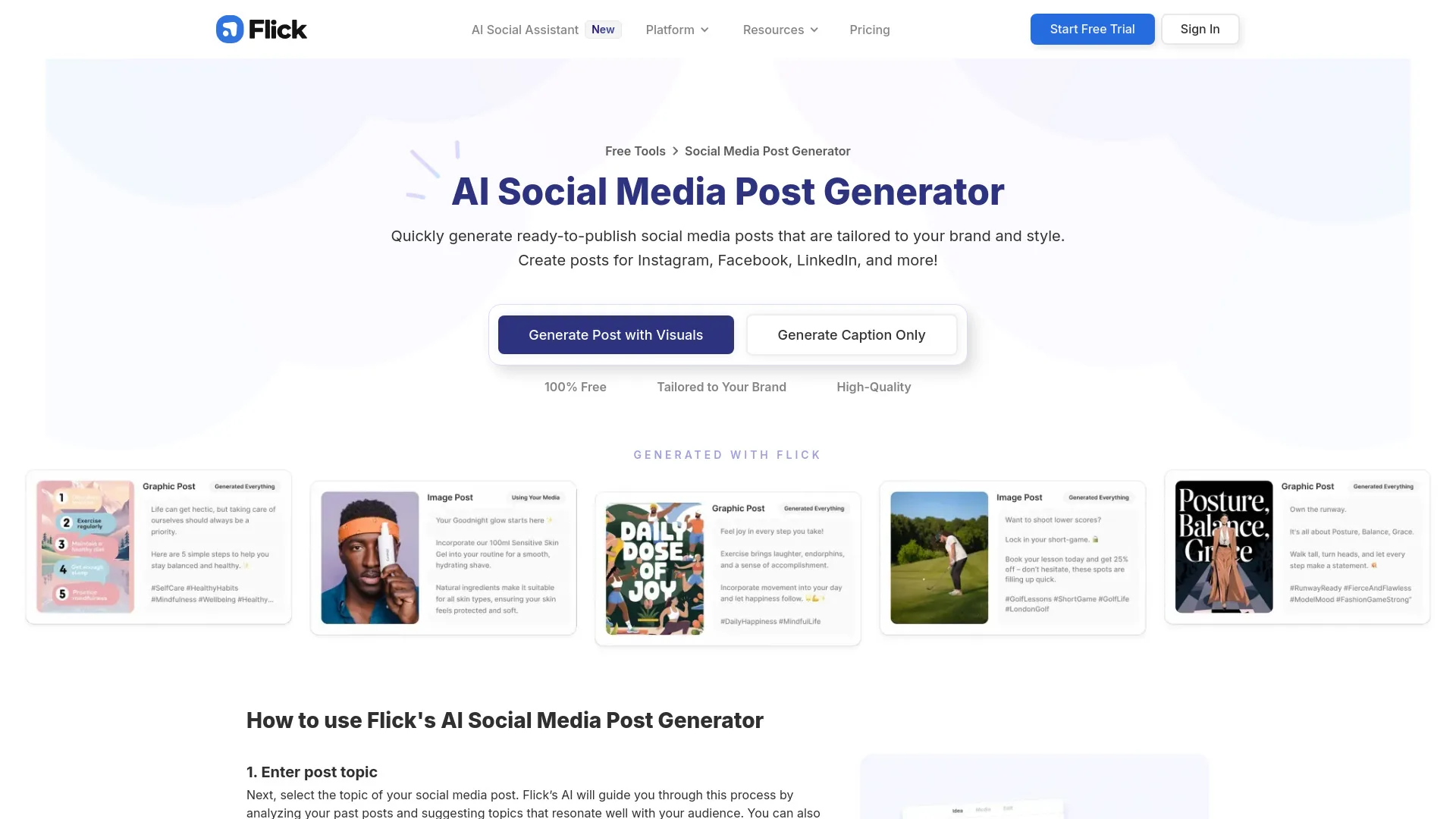AI Social Post Generator screenshot