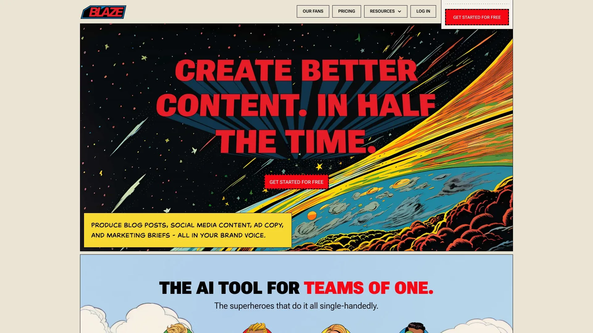 Blaze screenshot