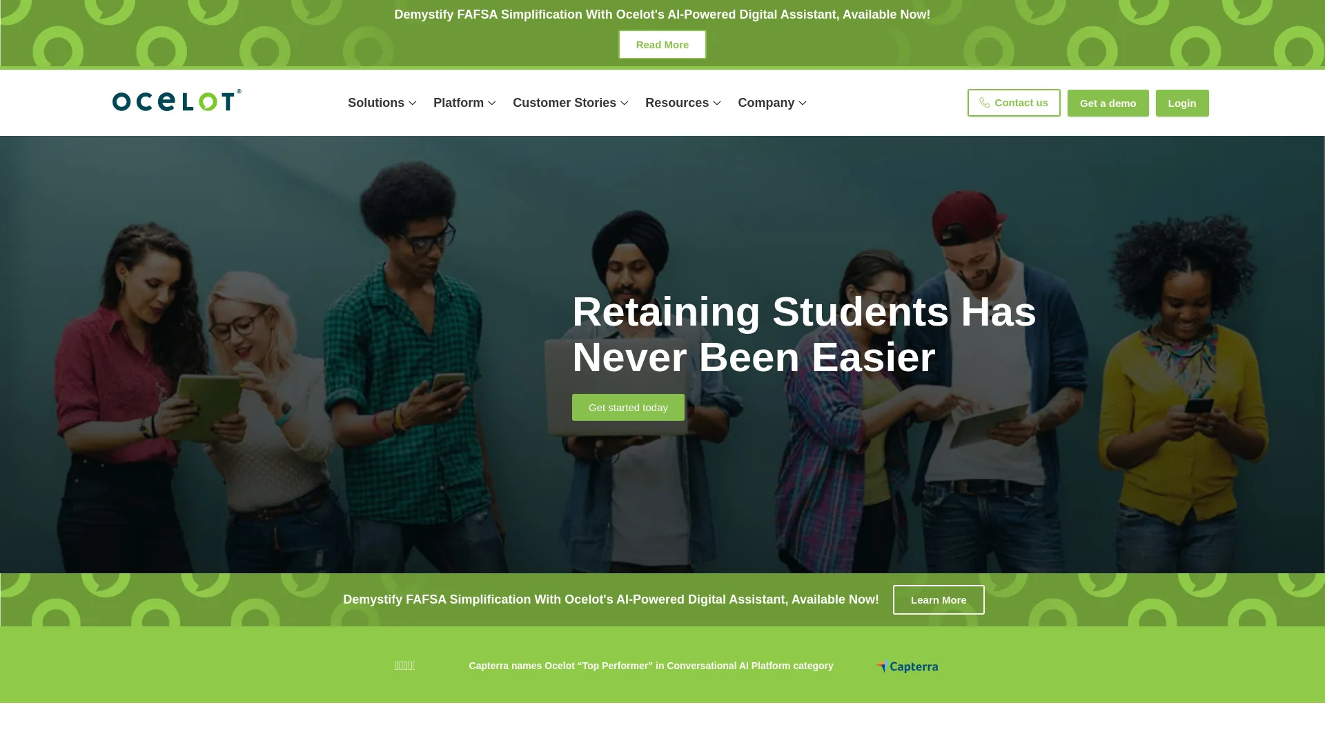 Ocelot Higher Education Student Engagement Platform screenshot