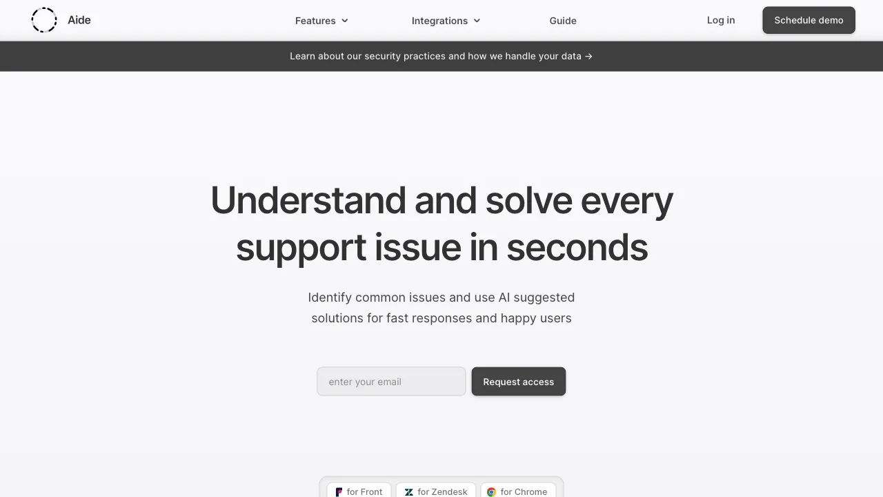 Aide - AI Integrated Customer Support screenshot
