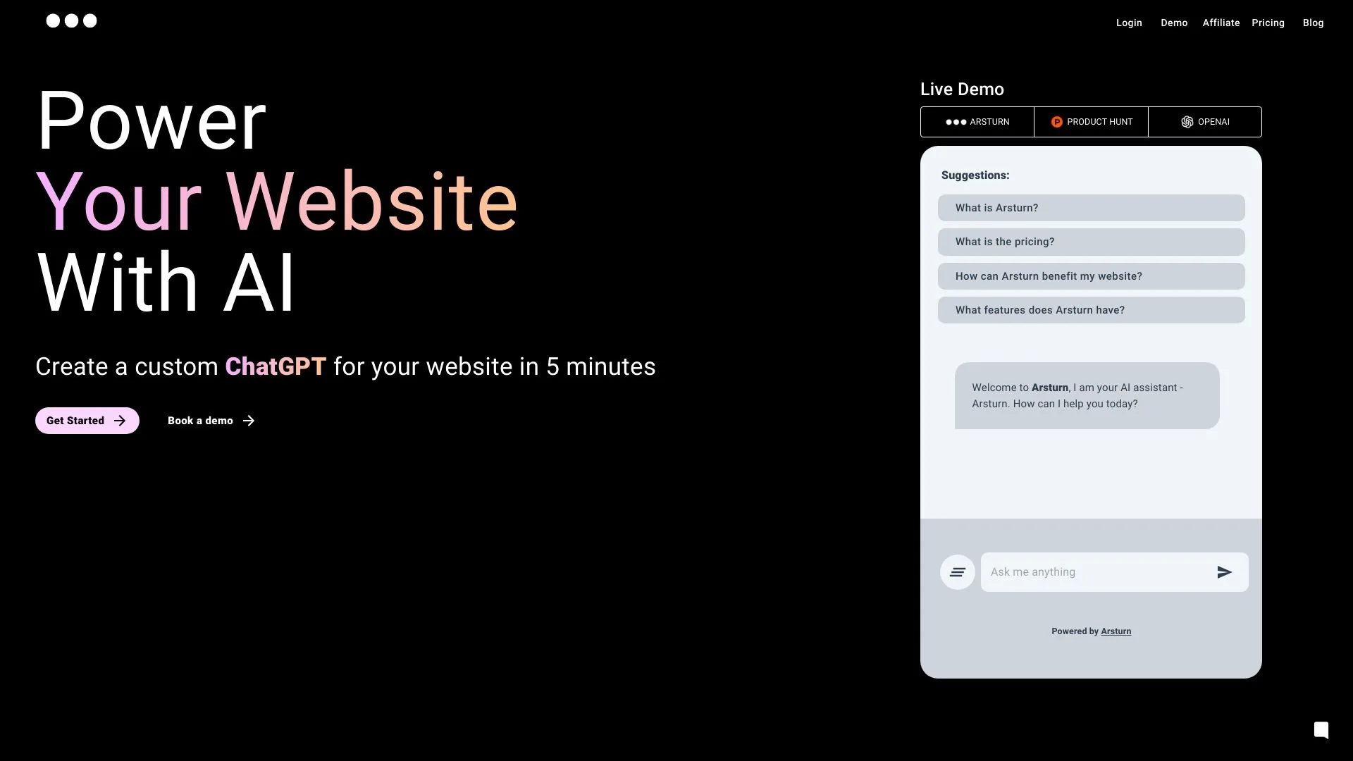 Arsturn screenshot