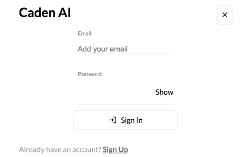 Caden AI screenshot