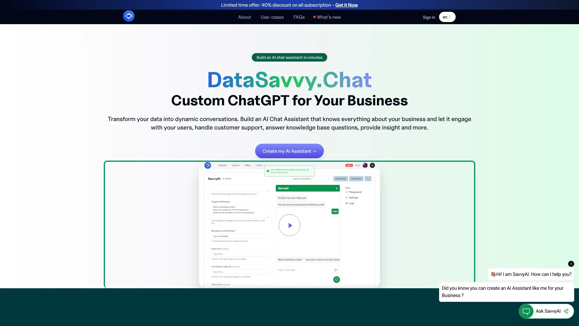 DataSavvy.Chat screenshot