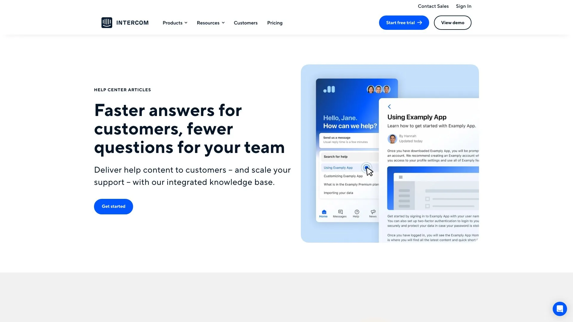 Intercom screenshot