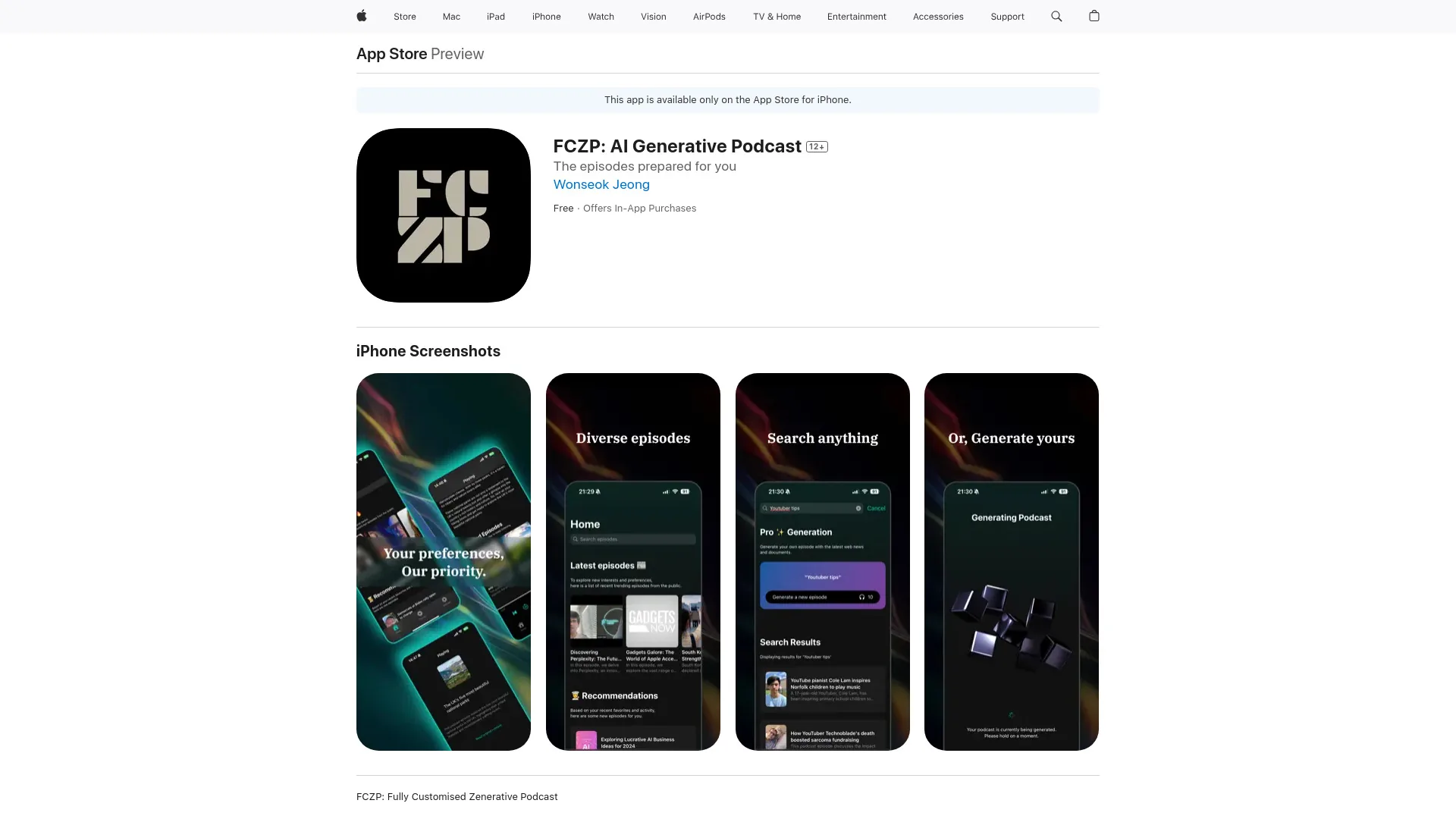 FCZP: AI Generative Podcast screenshot