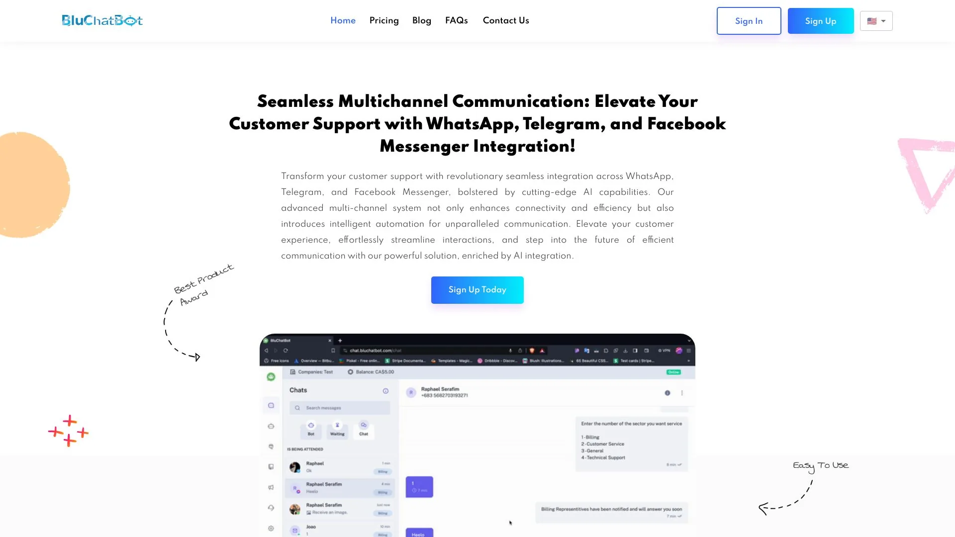 BluChatBot screenshot