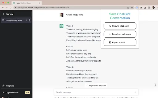 Save ChatGPT Conversation screenshot