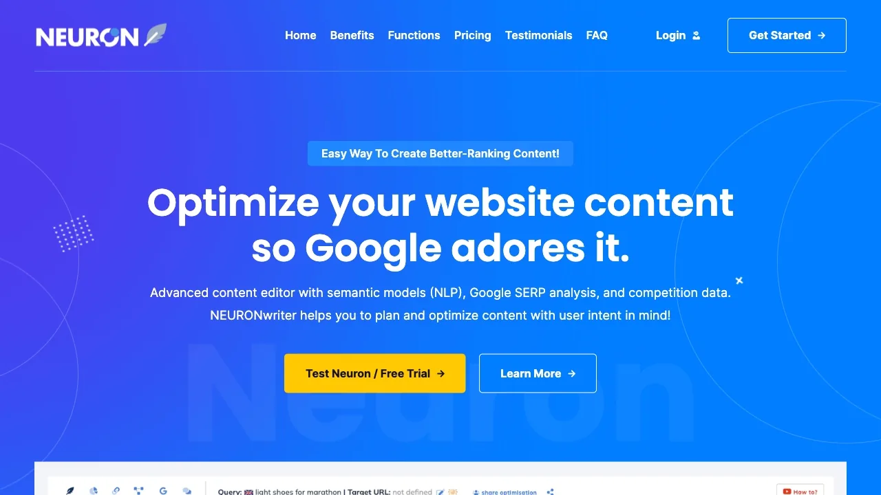 NeuronWriter screenshot