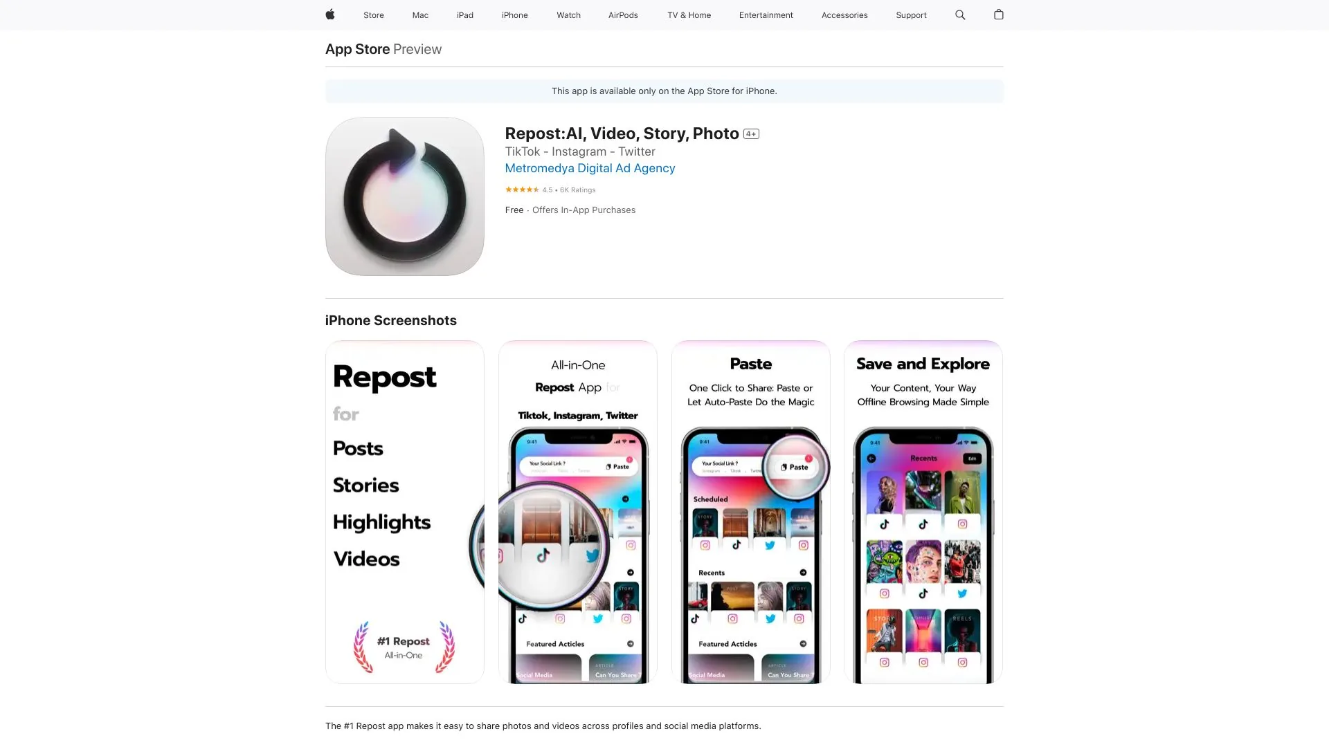 Repost screenshot