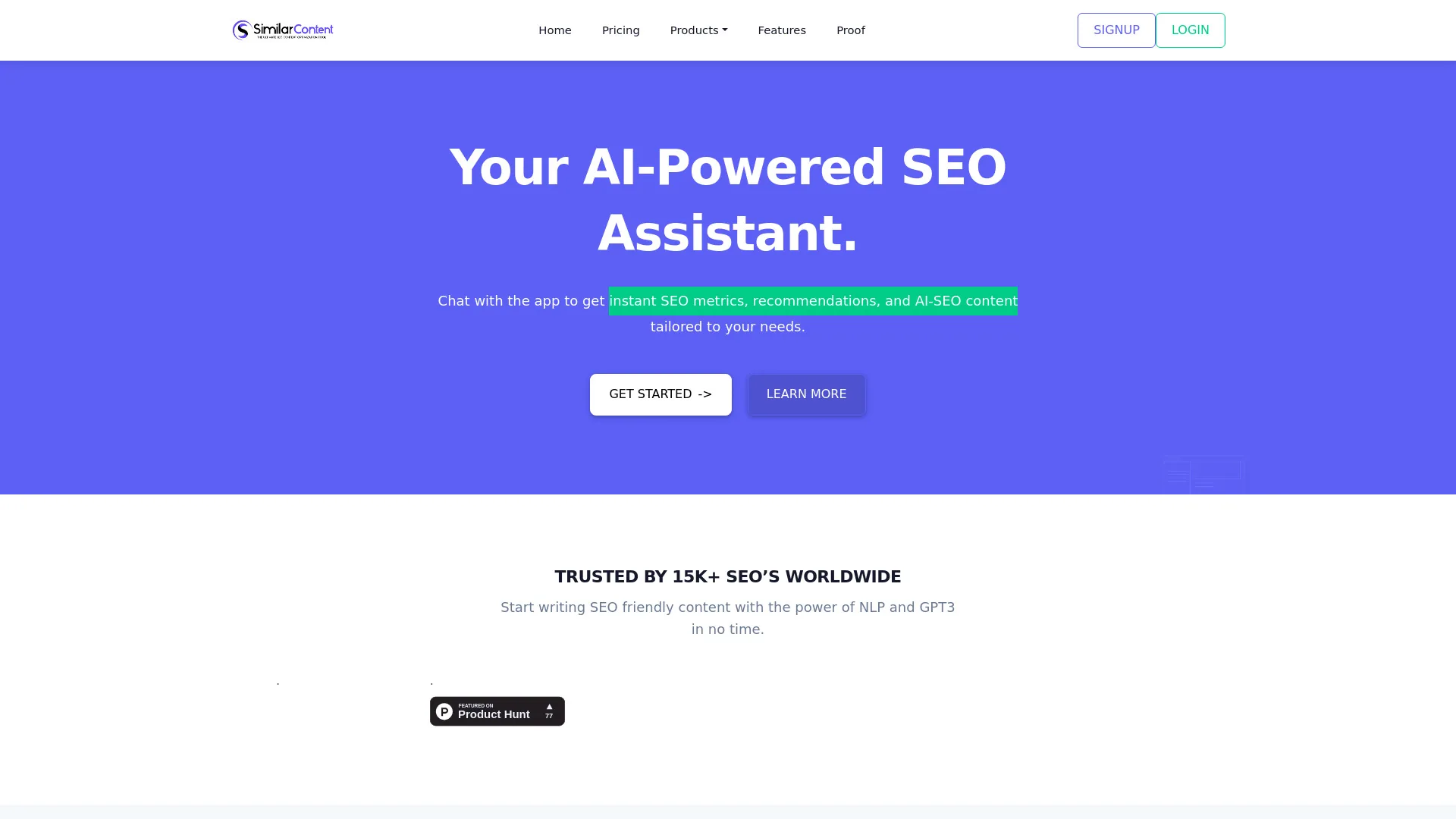 SimilarContent - SEO Content Optimization Tool screenshot