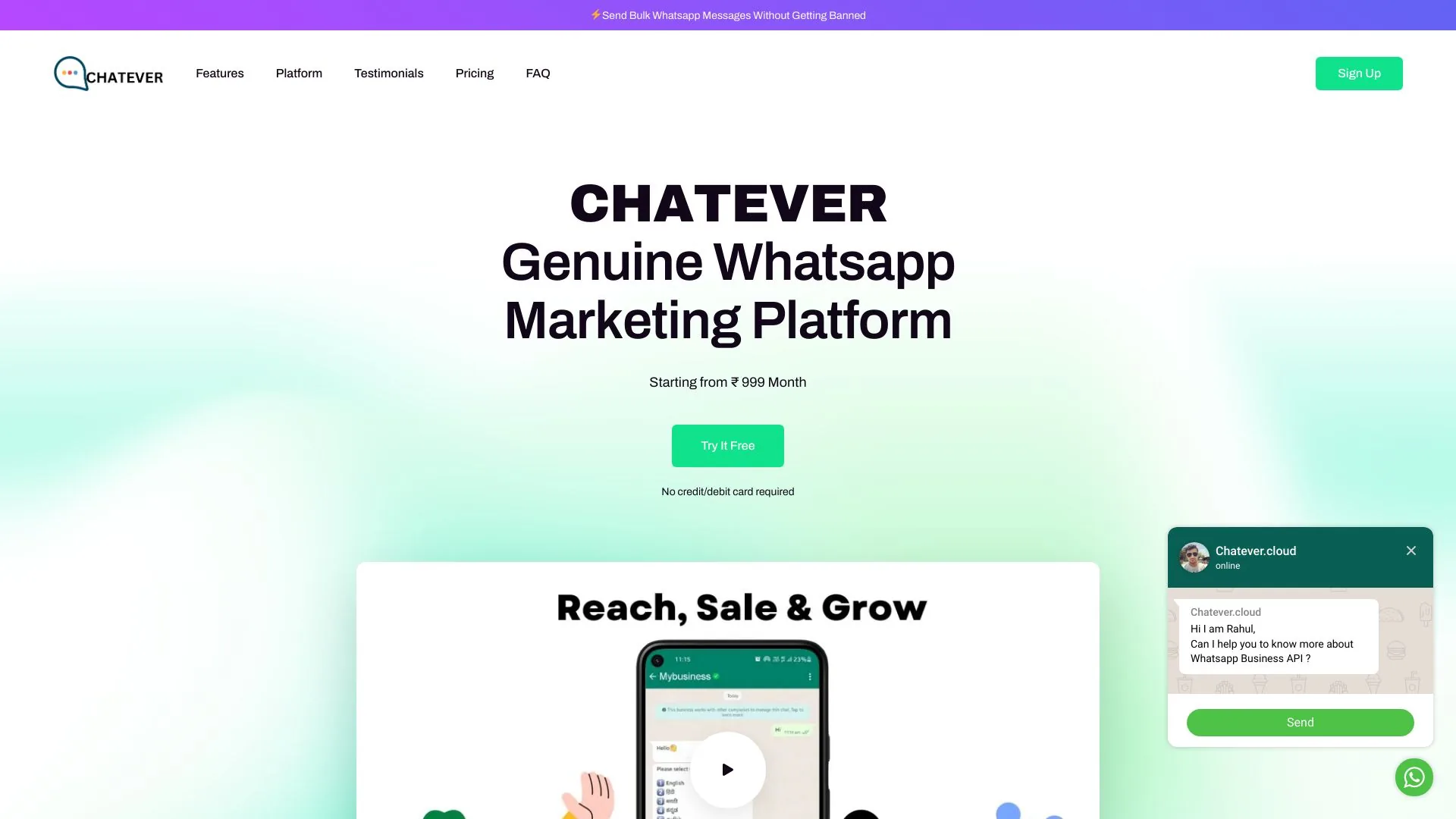 Chatever.cloud screenshot