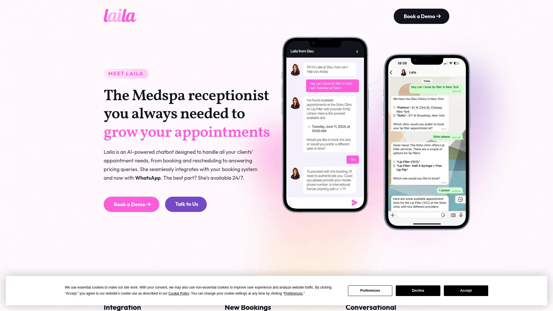 Laila - Medspa Receptionist AI screenshot