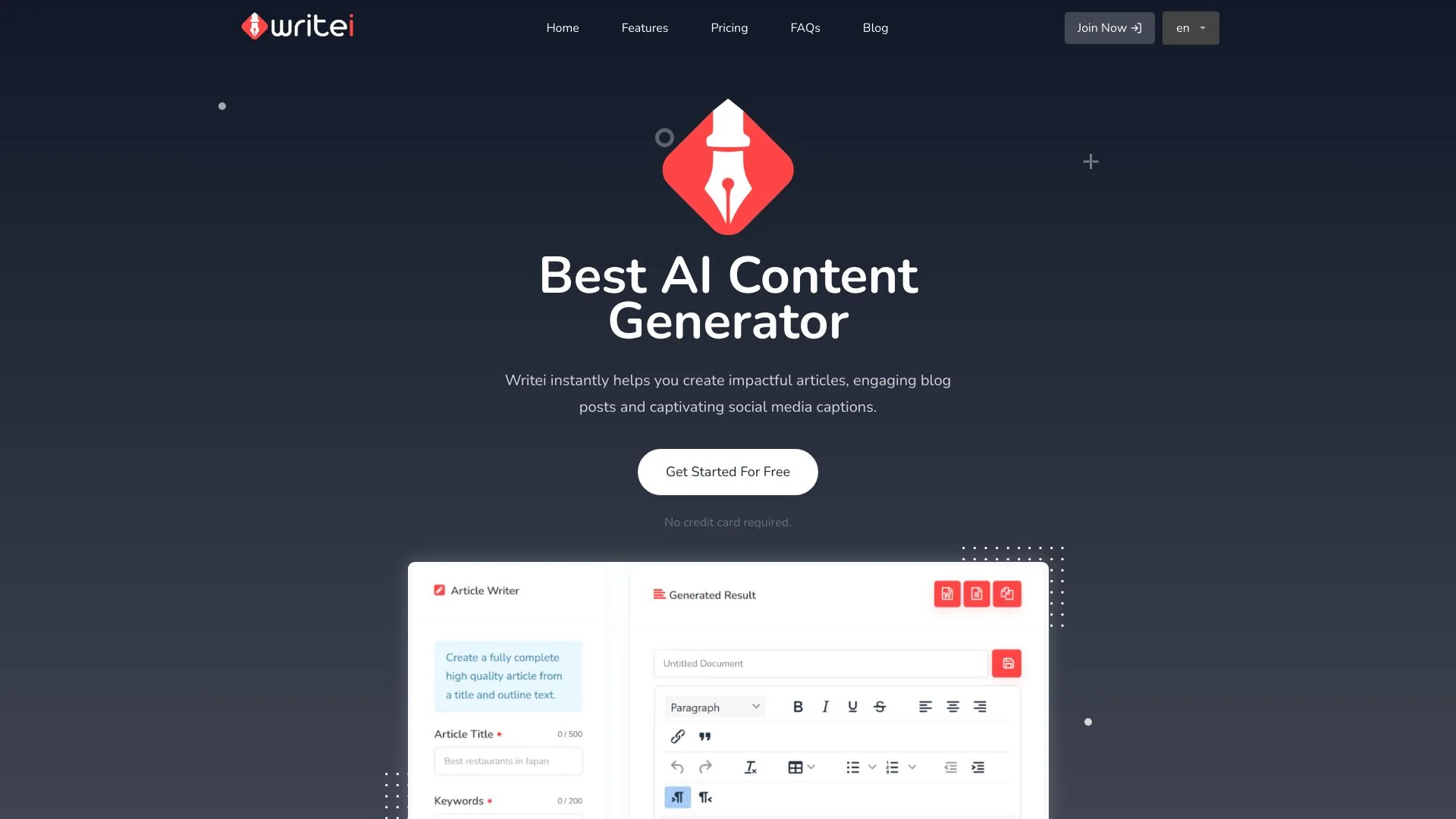 Writei screenshot