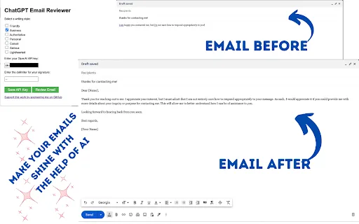 ChatGPT Email Reviewer screenshot