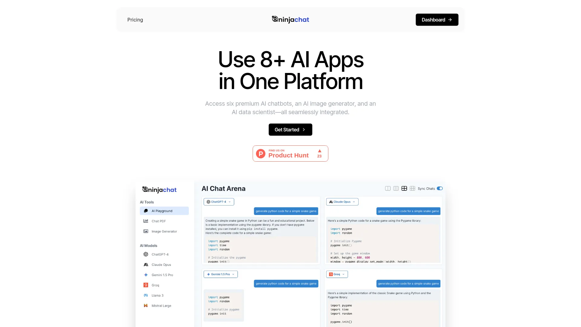 NinjaChat - Ultimate AI Chatbot Platform screenshot