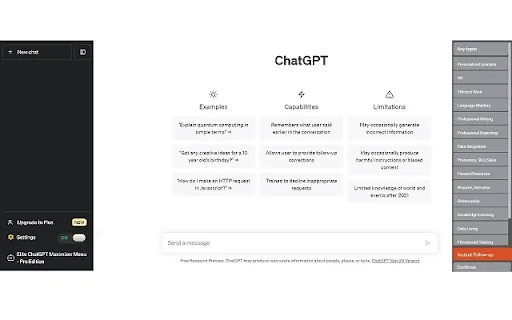 Elite ChatGPT Maximizer screenshot