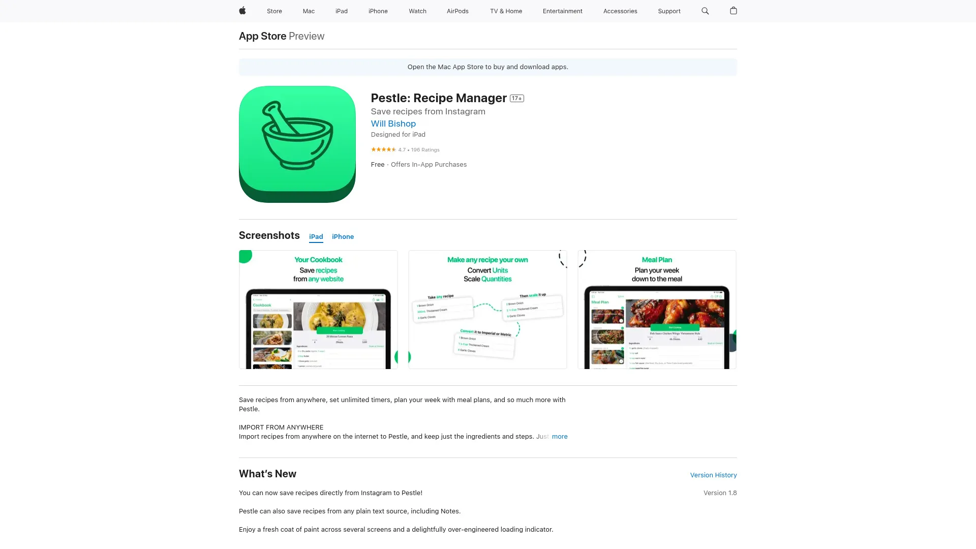 Pestle Recipe Manager screenshot