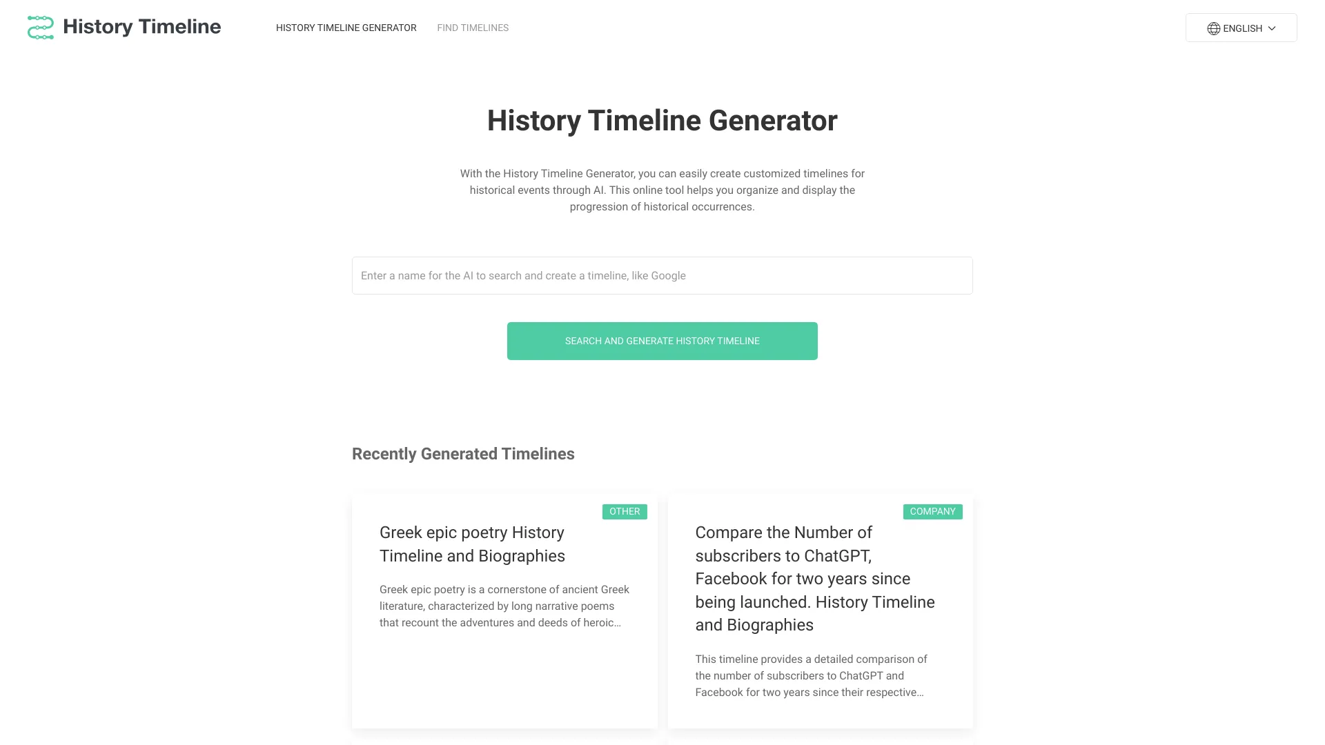 History Timeline Generator screenshot