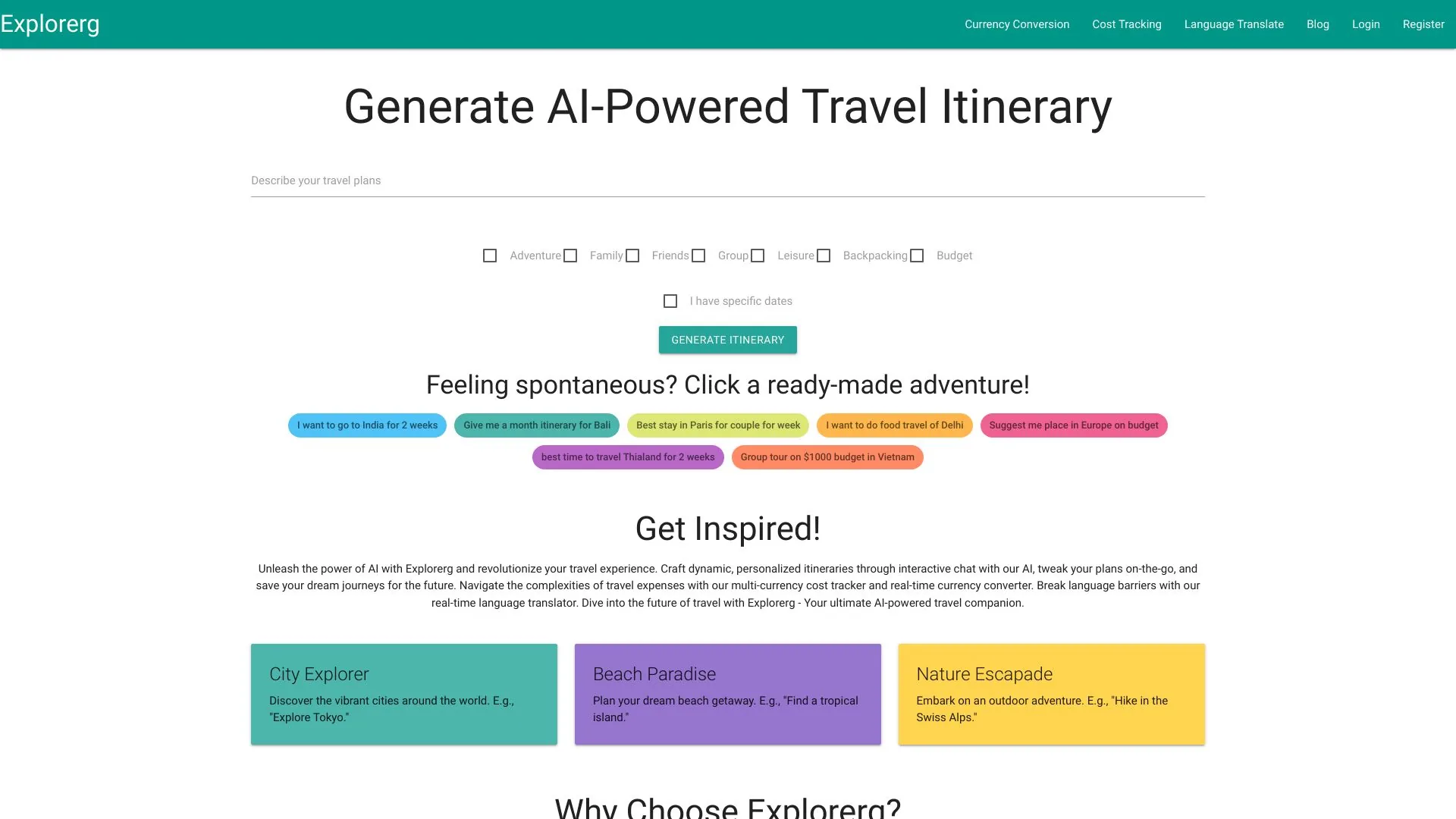 Explorerg screenshot
