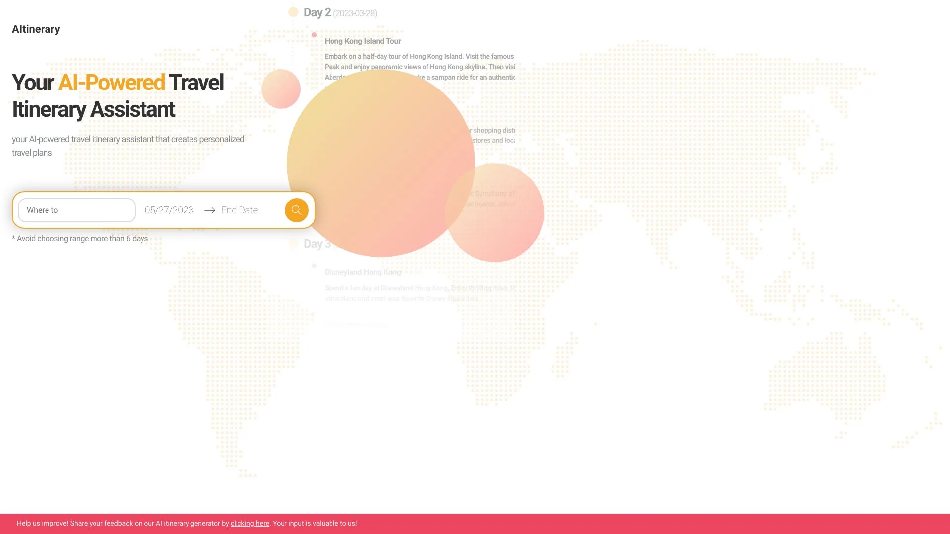 Aitinerary screenshot