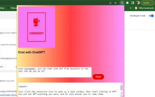 ChromeGPT screenshot