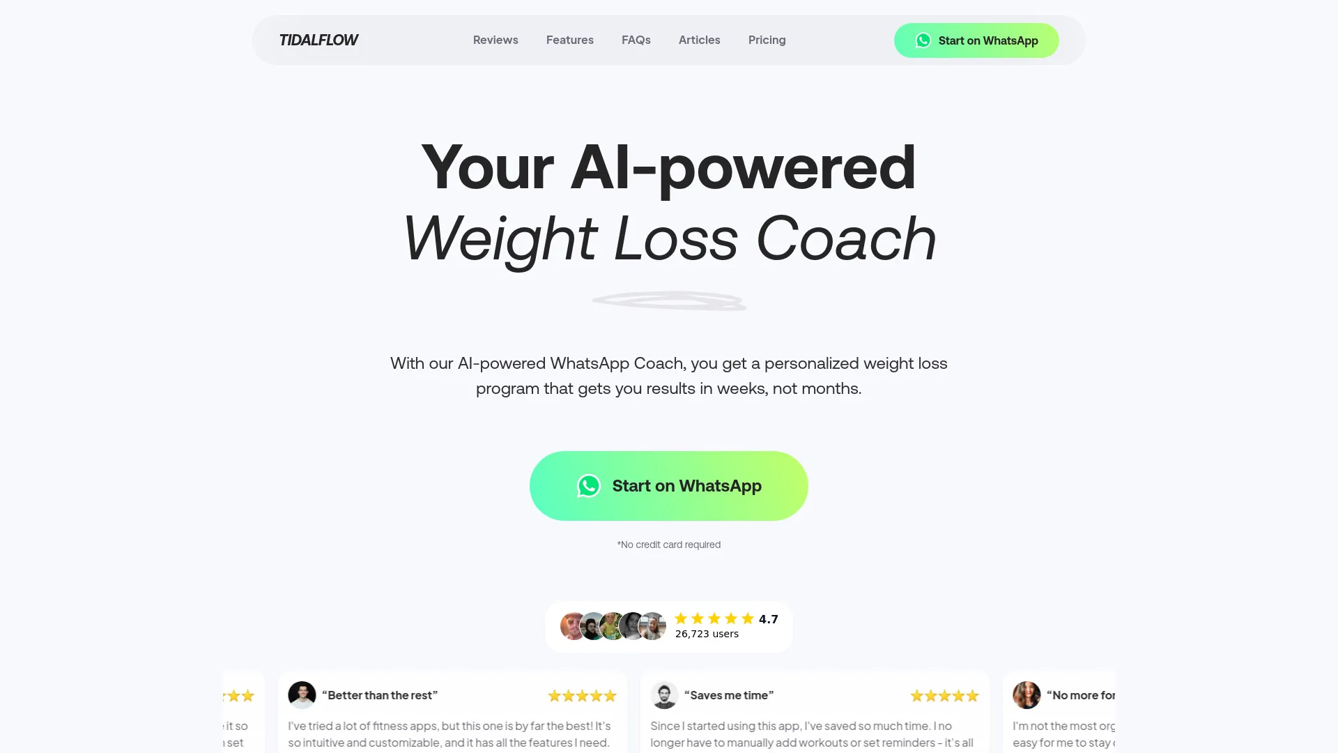 Tidalflow AI Personal Trainer screenshot