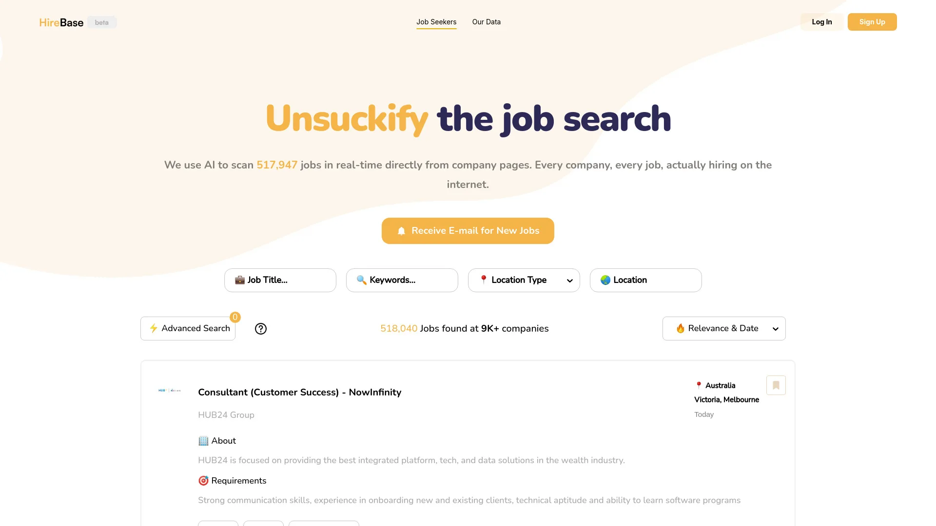 Hirebase screenshot