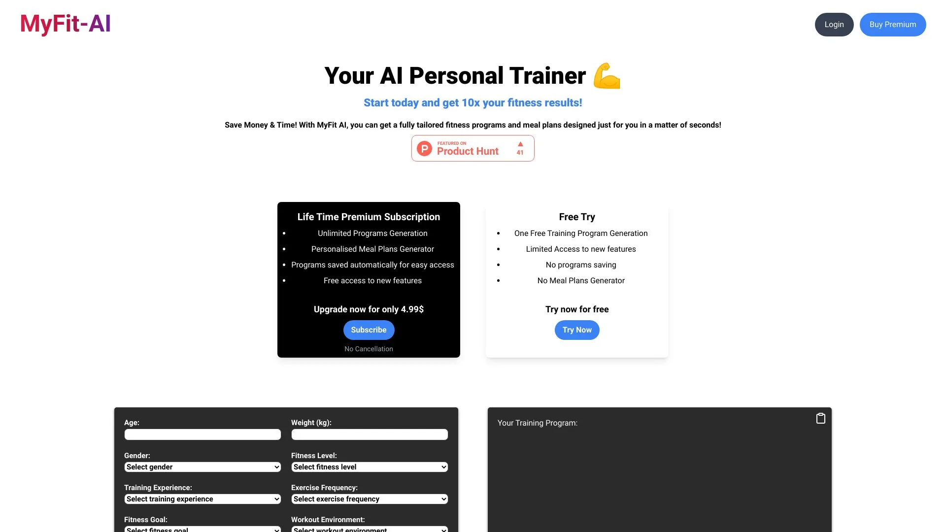 MyFit AI screenshot