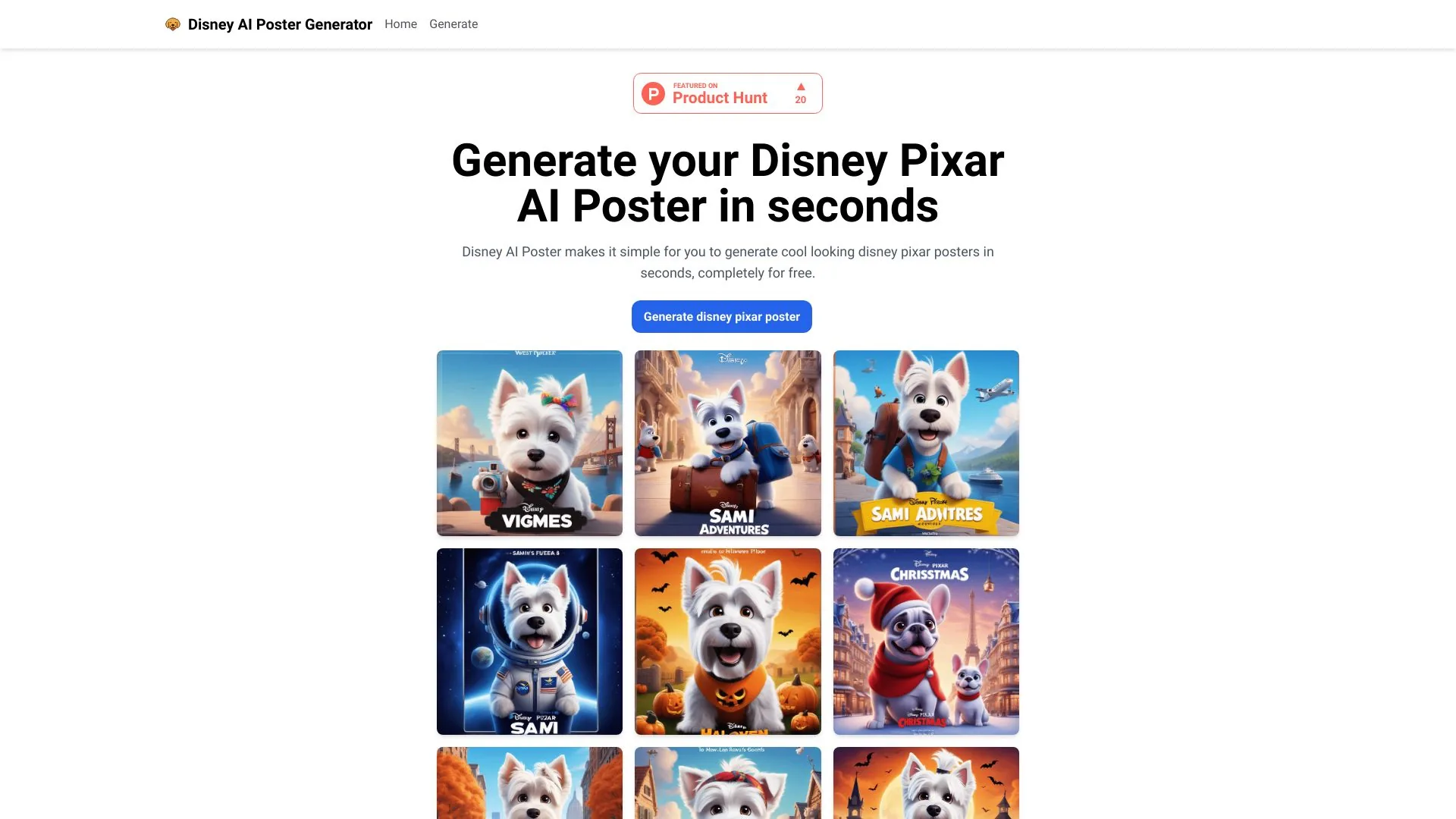 Disney AI Poster screenshot