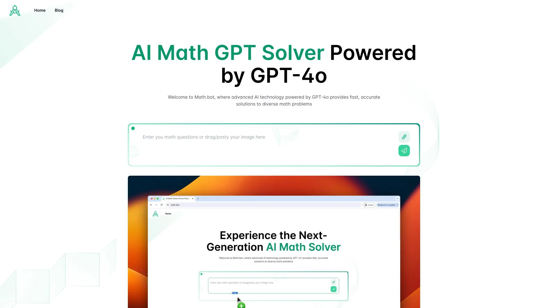 AI Math GPT Solver Online Powered by GPT-4o | Math Bot screenshot