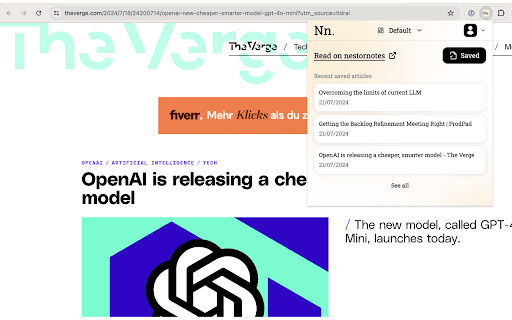 Nestornotes Chrome Extension screenshot