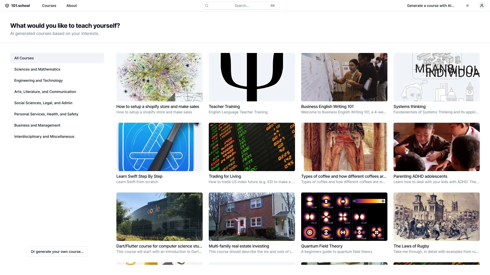 101.school screenshot