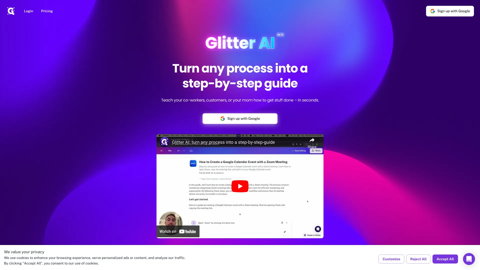 Glitter AI screenshot