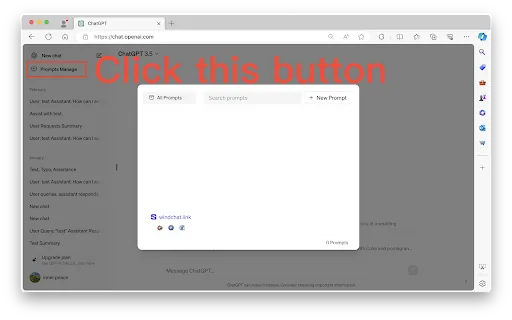 ChatGPT Prompts Manager screenshot