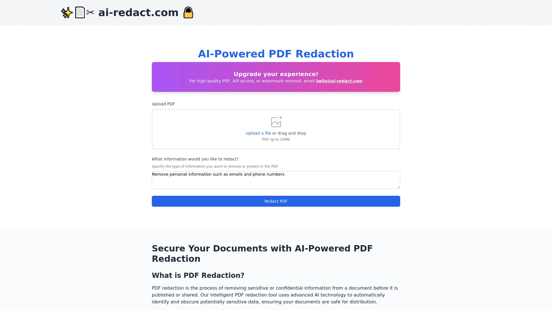 ai-redact.com screenshot