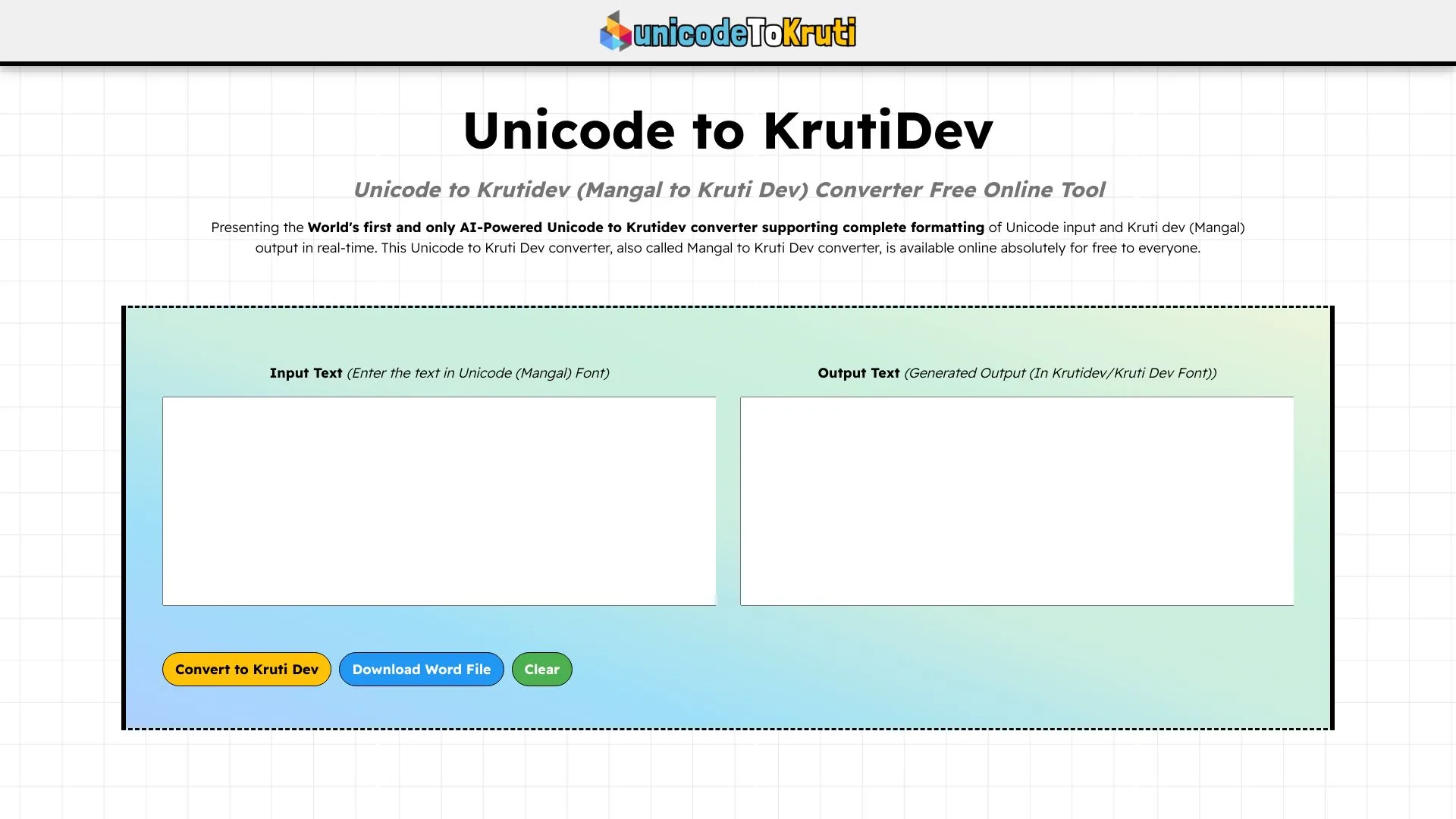 Unicode to Kruti Dev Converter screenshot