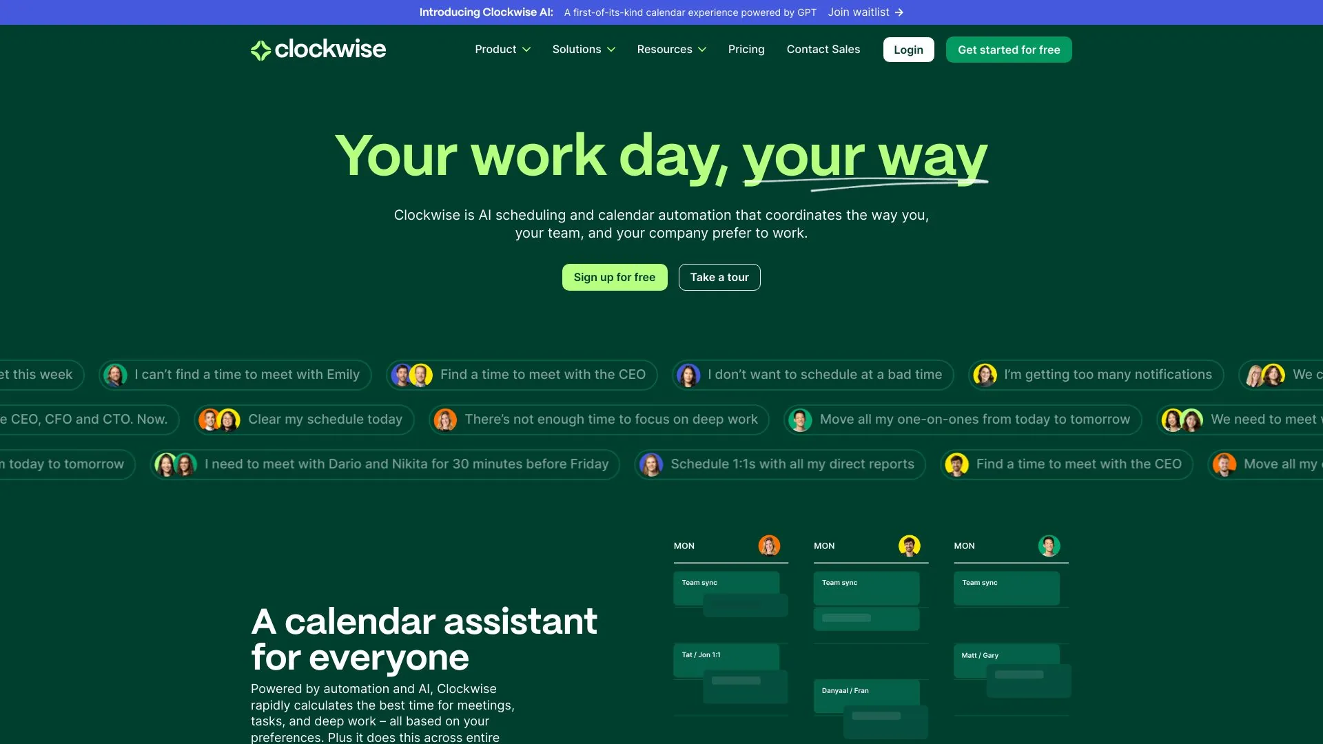 Clockwise: AI Powered Time Management Calendar screenshot