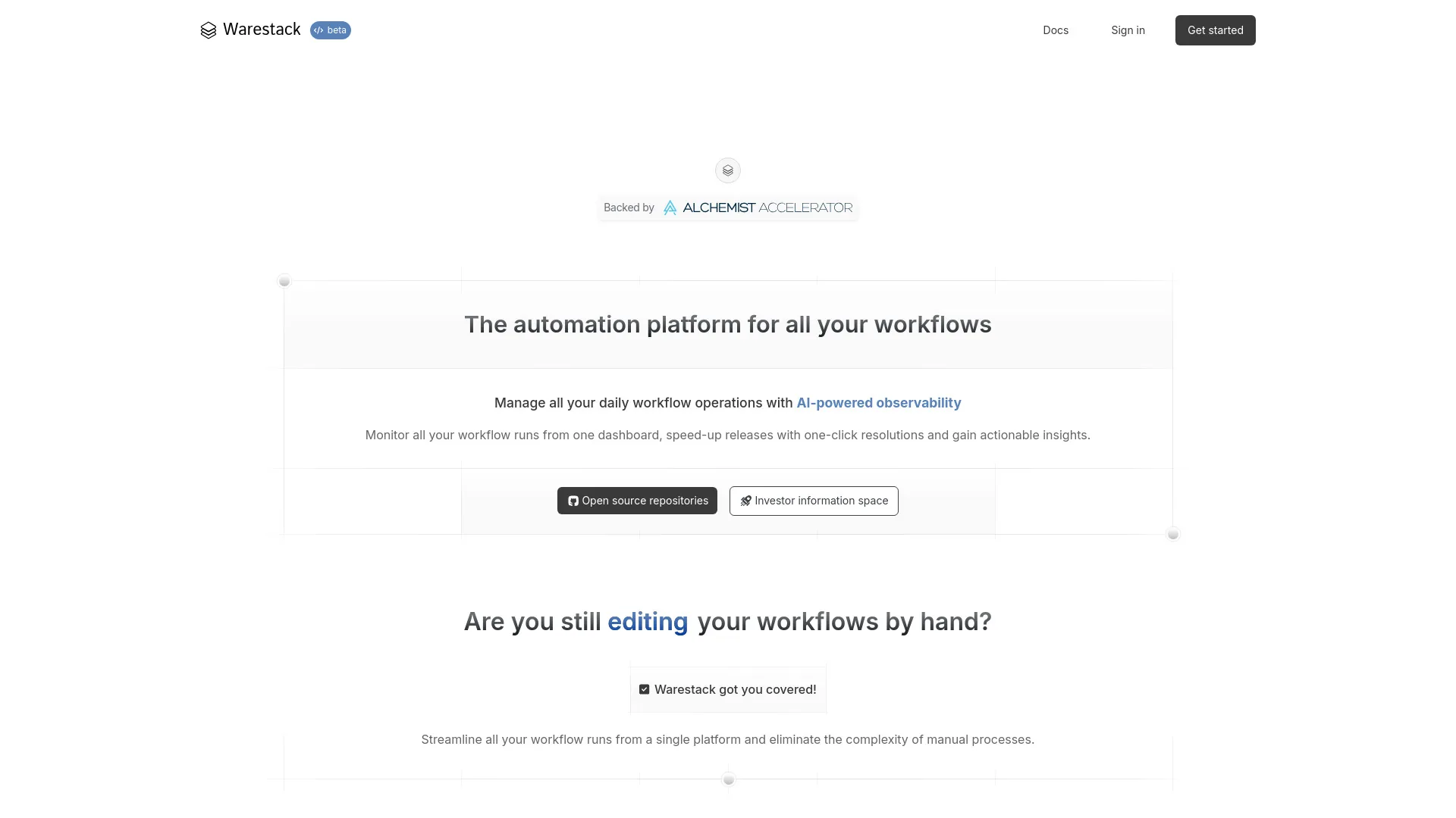 Warestack screenshot