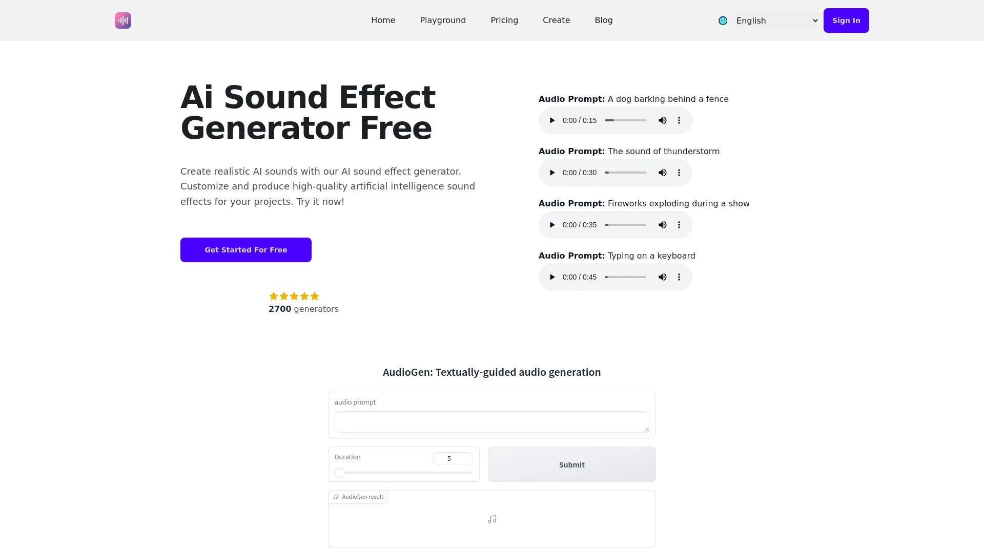 AI Sound Effect Generator screenshot