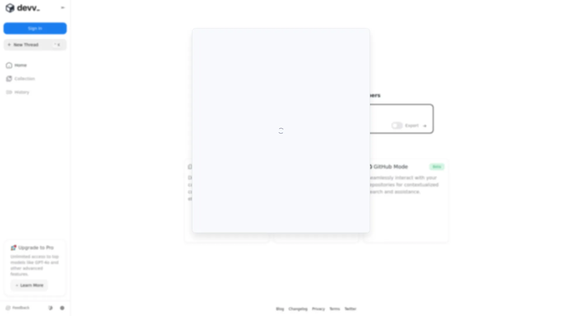 Devv AI Search Engine screenshot