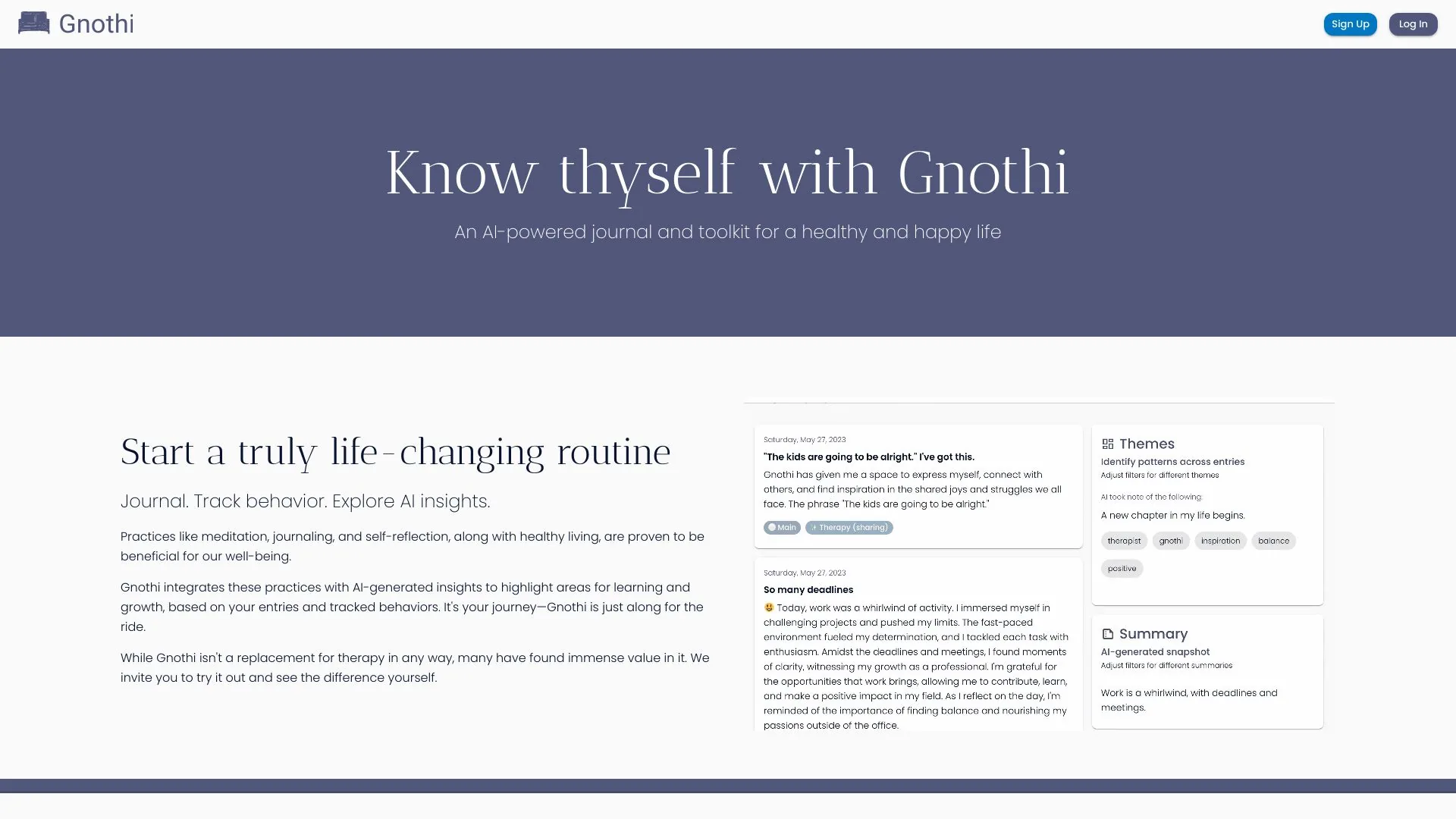 Gnothi screenshot