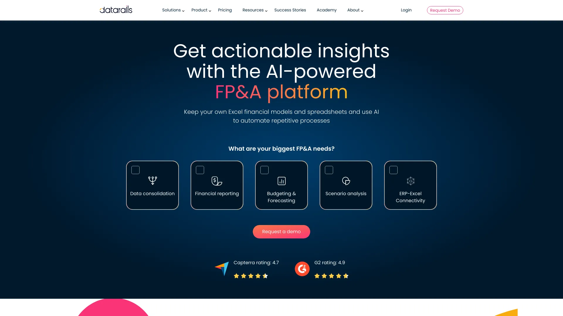Datarails screenshot