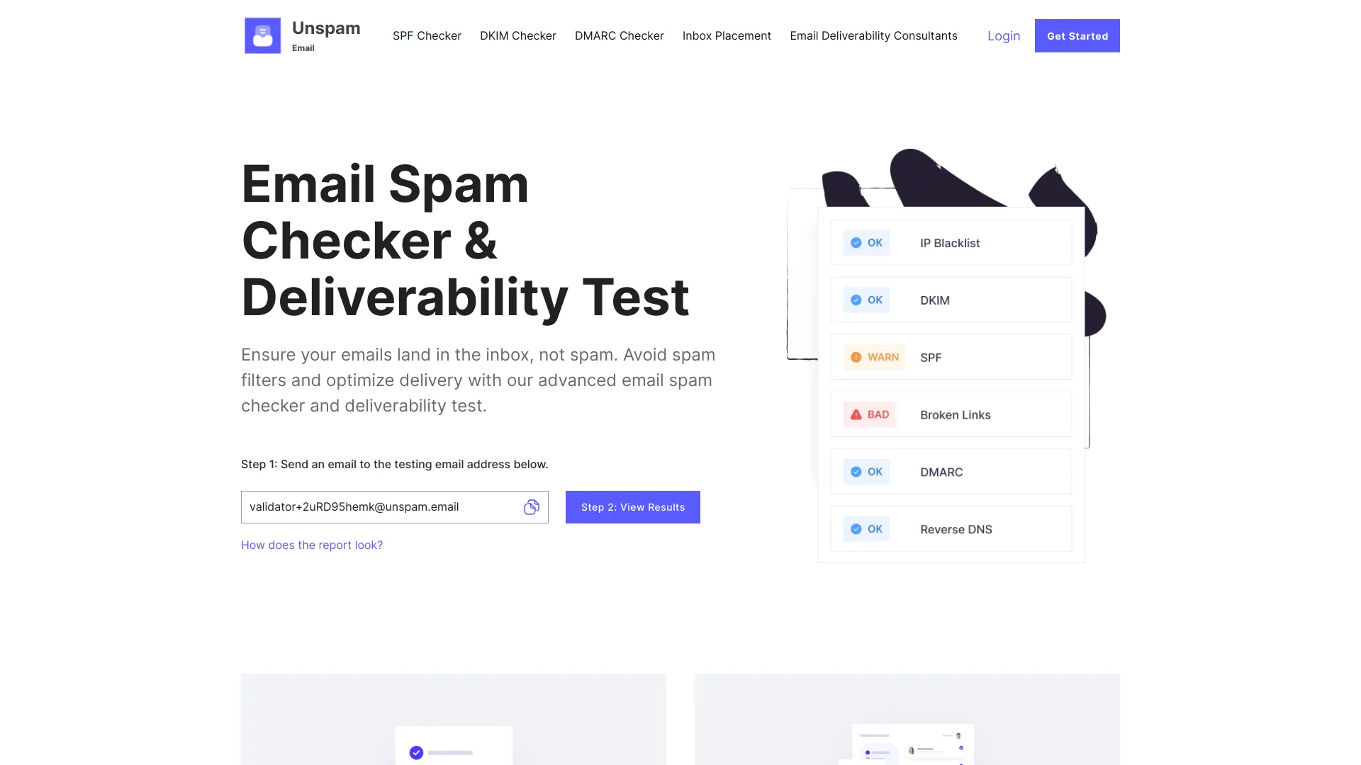 Unspam screenshot