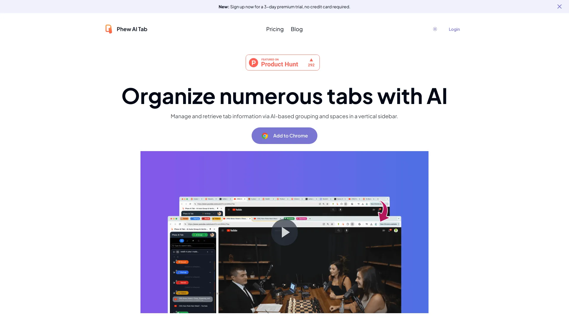 Phew AI Tab screenshot